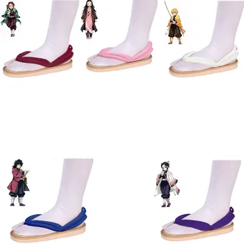 Обувь Anima Demon Slayers Kimita No Fujii Danjirou Сабо Сандалии Commander Nezuko Geta Kochou Shinobu Для Косплея Документация