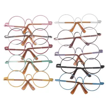 Модные мини-очки для кукол 12/18 дюймов, красочные очки для миниатюрных кукол, очки в классической металлической круглой оправе в стиле ретро.