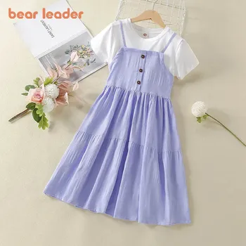 Платья для девочек-подростков Bear Leader от 5 до 13 лет, повседневная летняя детская одежда, детские платья принцессы для девочек, повседневная одежда, платье Vestidos