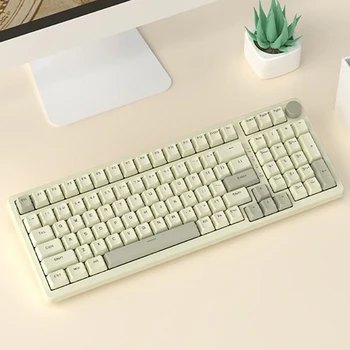 Игровая механическая клавиатура с 99 клавишами, PBT Keycaps, проводная механическая клавиатура, игровые клавиатуры USB Type-C для настольных ПК, ноутбуков