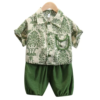 Детская одежда, костюм в полоску для мальчиков, футболка + короткий наряд для мальчиков, детская одежда в повседневном стиле