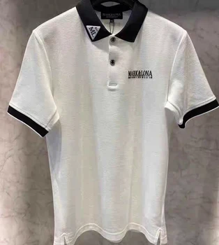 Мужская футболка-поло Mark Golf с коротким рукавом, летняя новинка 2023, простой спортивный дышащий трикотаж с отворотом для гольфа