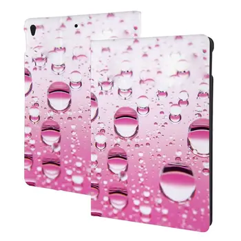 Розовый чехол Water Bubbles для iPad 2022 10,5-10,2 дюймов с держателем для карандашей, Искусственная кожа, Тонкий, Ударопрочный, Автоматический режим сна/Пробуждения