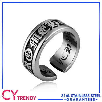 Полуоткрытое кольцо с рунами из титановой стали, модное Персонализированное Открытое кольцо, Винтажная Старая Правда с шестью символами
