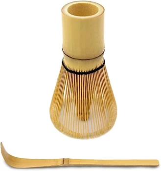 Бамбуковый венчик (Chasen) и Бамбуковая лопатка с крючком (Chashaku) - Венчик для приготовления чая Матча Изготовлен из прочного бамбука