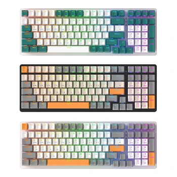 Механическая клавиатура RGB с 100 клавишами, клавиатура USB Type C с возможностью быстрой замены, 9 световых эффектов, игровая клавиатура, проводная клавиатура для портативного компьютера