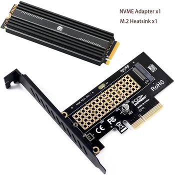 M.2 NVMe SSD NGFF В PCIE X4 Конвертер Карты M Key Multiplier PCI Express 3.0 4X В Адаптер 2230-2280 M2 с Алюминиевым Радиатором