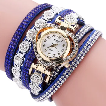 Bracelet Watch Women Vintage Rhinestone Crystal Dial Analog Quartz Wristwatches Relogio Feminino Наручные Часы Женские Casual