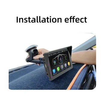 7-дюймовый автомобильный сенсорный экран с кнопкой, беспроводной CarPlay Android Auto, портативное радио Bluetooth, мультимедийный хост MP5