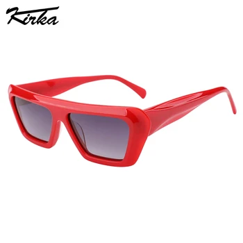 Поляризованные солнцезащитные очки Kirka Женские Плоские Прямоугольные очки с кошачьим глазом, Модные солнцезащитные очки с широким Виском, Очки по рецепту WD5072