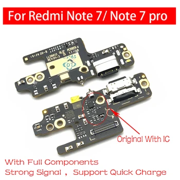 5шт, 100% Оригинальные Детали разъема USB-порта для зарядки платы гибкого кабеля для микрофонного модуля Xiaomi Redmi Note 7/Note 7 Pro