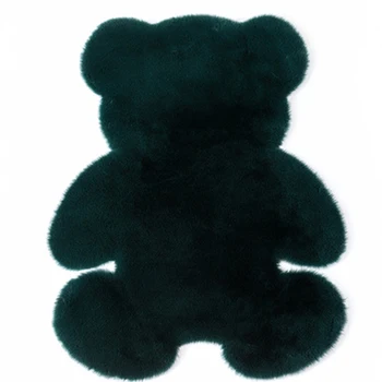 Милый коврик в форме животного, искусственный Пушистый ковер в форме мультяшного медведя, искусственная шерсть Кролика для дома, спальни, гостиной