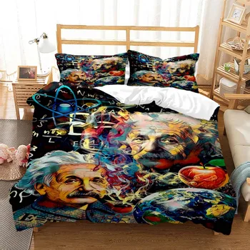 Комплекты постельного белья из полиэстера с рисунком Альберта Эйнштейна, детские покрывала, комплект постельного белья для мальчиков, комплект постельного белья для подростков, комплект одеял для кровати