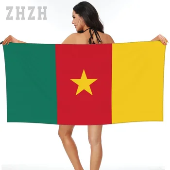 Больше дизайна Банное полотенце с эмблемой флага Камеруна, Быстросохнущая Микрофибра, впитывающая мягкую воду, Дышащая Пляжная ванная комната для плавания