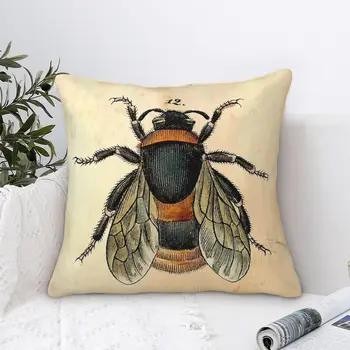 Винтажная бархатная наволочка с изображением Пчелы, Наволочка для спальни, чехол для подушки, чехол на подушку