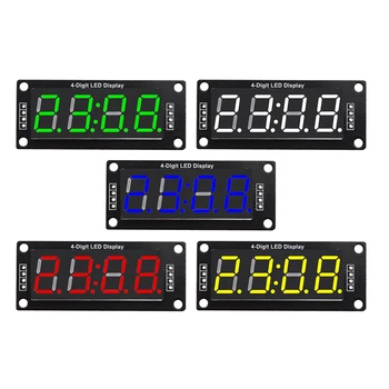 TM1637 Светодиодный Дисплейный Модуль 4-Значный Индикатор Времени Трубка 7-Сегментный Часовой Модуль 0,56-дюймовый Цифровой Светодиодный Модуль Красный Синий Зеленый Желтый