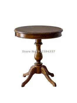 Дуб Из цельного дерева в американском ретро стиле, Маленький круглый столик, диван для кафе, Угловой балкон, круглый столик, журнальный столик