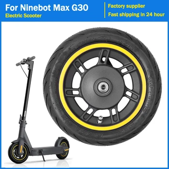 10-дюймовые детали пневматических резиновых шин для Ninebot Max G30 Kickscooter Ступица переднего колеса с вакуумной сборкой Сменное колесо