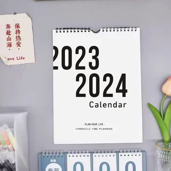 2023 2024 Простой настенный календарь в стиле INS Еженедельный Ежемесячный Планировщик С двойным ежедневным расписанием, Органайзер для повестки Дня, Календарь 2023.09 ~ 2024.12