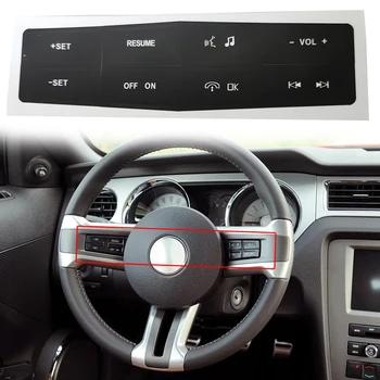 Кнопка управления рулевым колесом автомобиля, ремонтные наклейки, наклейка, пригодная для Ford Mustang 2010 2011 2012 Высококачественные виниловые автомобильные аксессуары