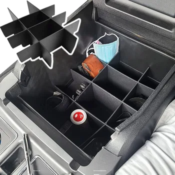 Автомобильный подлокотник, коробка для хранения, органайзер для центральной консоли, разделитель вставок для Ford F150 2015-2020 (ТОЛЬКО полная консоль с ковшеобразными сиденьями)