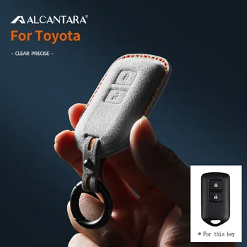 Высококачественный чехол для автомобильных ключей из Алькантары, держатель, пряжка для ключей Toyota VIOS Yaris L Highlander Prado Corolla RAV