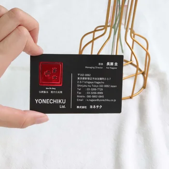 Изготовленная на заказ роскошная визитная карточка с тисненым логотипом из черной матовой бумаги, именная карточка с печатью из металлической золотой фольги