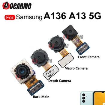 Оригинал для Samsung Galaxy A13 5G SM-A136 Фронтальная камера + Глубинное макросъемка задней основной камеры Ремонт гибкого кабеля