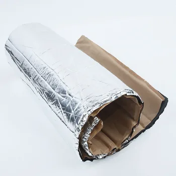Серебристая звукоизоляционная прокладка 25 * 50 см, резиновая пена и алюминиевая фольга для капота/двери/ шасси/трубки кондиционера автомобиля
