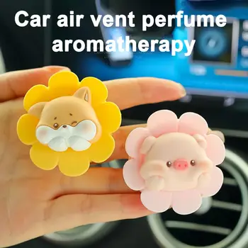 Милый автомобильный диффузор Ароматерапия автомобиля Очаровательные автомобильные освежители воздуха Диффузоры ароматерапии в форме мультяшной собаки свиньи для украшения автомобиля