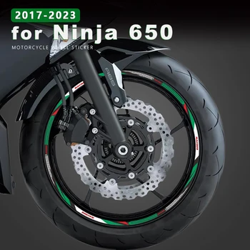 Наклейка на Колесо Мотоцикла Водонепроницаемая Наклейка на Обод для Kawasaki Ninja 650 Аксессуары 2023 Ninja650 2022 2017-2021 2018 2019 2020
