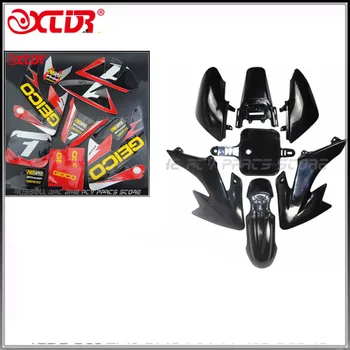 Наклейки, отличительные знаки CRF50, графические наборы и черные пластиковые крылья для Honda CRF 50 XR50 SDG Dirt Pit Bike