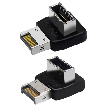 USB 3.1 Type E 90-градусный преобразователь, Передний адаптер USB C, вертикальный преобразователь заголовка Type E для материнской платы компьютера