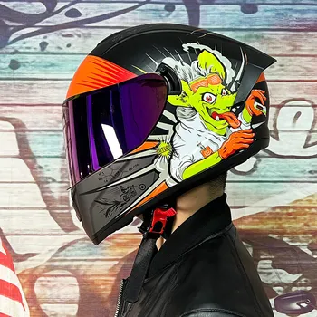 Новый мотоциклетный шлем Лыжный шлем для верховой езды с полным лицом Мотоциклетный шлем для пригородных поездок Разнообразие внешнего вида Высококачественный шлем Персонализированный