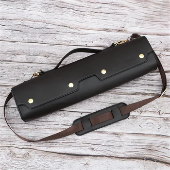 Портативный чехол для флейты на 16 и 17 отверстий, сумка для флейты из искусственной кожи, деревянная коробка, легкая коричневая деревянная коробка, сумка для флейты, мягкая внутренняя