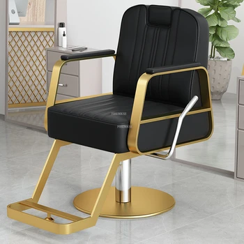 Европейские парикмахерские кресла Простые кожаные Художественные парикмахерские кресла Современная мебель для салона красоты Кресельный подъемник Вращающееся кресло B