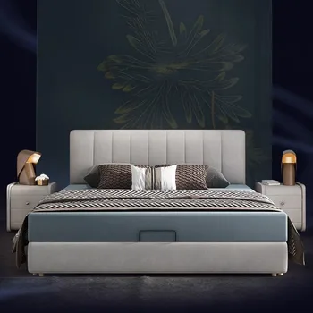 Эстетичная кровать для скандинавской девушки под склад Минималистичная Современная Салонная кровать из белого дерева Princess Letto Matrimoniale Мебель для спальни
