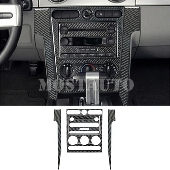 Для Ford Mustang Внутренняя Отделка центральной консоли из мягкого углеродного волокна 2005-2009 6шт (2 цвета)