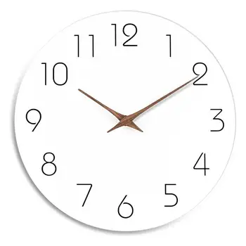 Кварцевые Бесшумные Настенные Часы 10-Дюймовые Белые Современные Короткие Настенные Часы Для Дома И Офиса С Батарейным Питанием Бесшумные Декоративные Часы