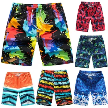 Летние пляжные брюки, мужские быстросохнущие пляжные штаны для серфинга, повседневные большие капри, шорты для пары, пляжные брюки