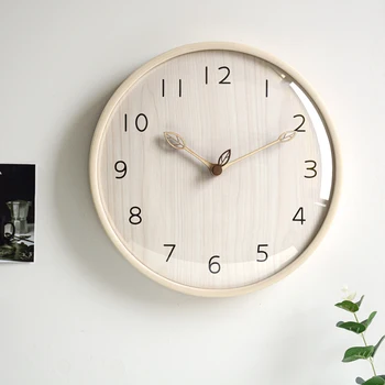 Настенные часы из массива дерева, современные минималистичные домашние бесшумные часы для гостиной, индивидуальные модные креативные часы в скандинавском стиле