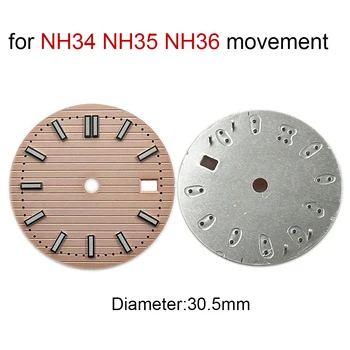 30,5 мм Розовый Циферблат Часов C3 Люминесцентный для Механизма NH34 NH35 NH36 Механические Аксессуары Для Часов