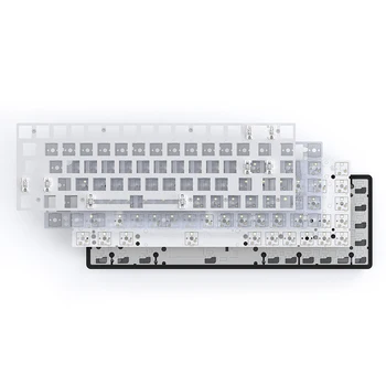 Комплект Механической клавиатуры CIY 68 клавиш С Возможностью горячей замены в 3 Режимах, совместимых с Bluetooth, Беспроводная Клавиатура 2.4 G с прокладочной Структурой для ноутбука