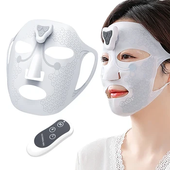 Новая силиконовая EMS-маска для лица, Электрический EMS-массажер для лица, маска для красоты, Омоложение кожи, Домашний лифтинг лица, Отбеливающее устройство для красоты
