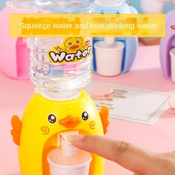 Мини-детская игрушка с двойным дозатором воды с милым розово-голубым фонтаном для холодной/теплой воды, сока, молока, имитирующим кухонные игрушки