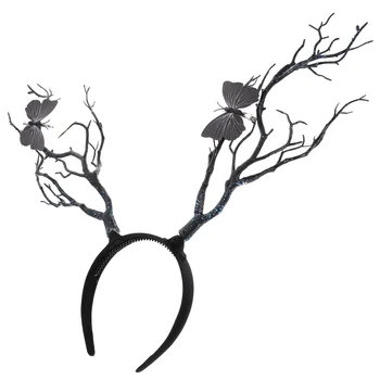 Повязка на голову с оленьими рогами на Хэллоуин, головной убор, ветви деревьев, головной убор, винтажная одежда, костюм Мисс Дети из силикагеля