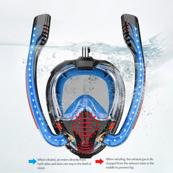 Подводный респиратор, очки, маска для подводного плавания, двойная дыхательная трубка