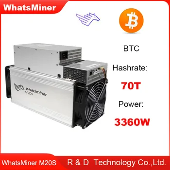 Используемый биткойн-майнер Whatsminer M20S 70T с блоком питания Используемый Asic-майнер M20S для майнинга BTC BTH Miner Machine