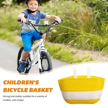 Нелегко деформируемая Детская велосипедная корзина, без заусенцев, для хранения предметов, Практичный Детский скутер, Передняя корзина для хранения руля велосипеда