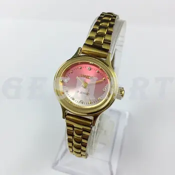 Женские часы с ручным управлением HAIDA 25 мм, Золотой Гвоздь, 17-дюймовый Градиентный Розовый циферблат